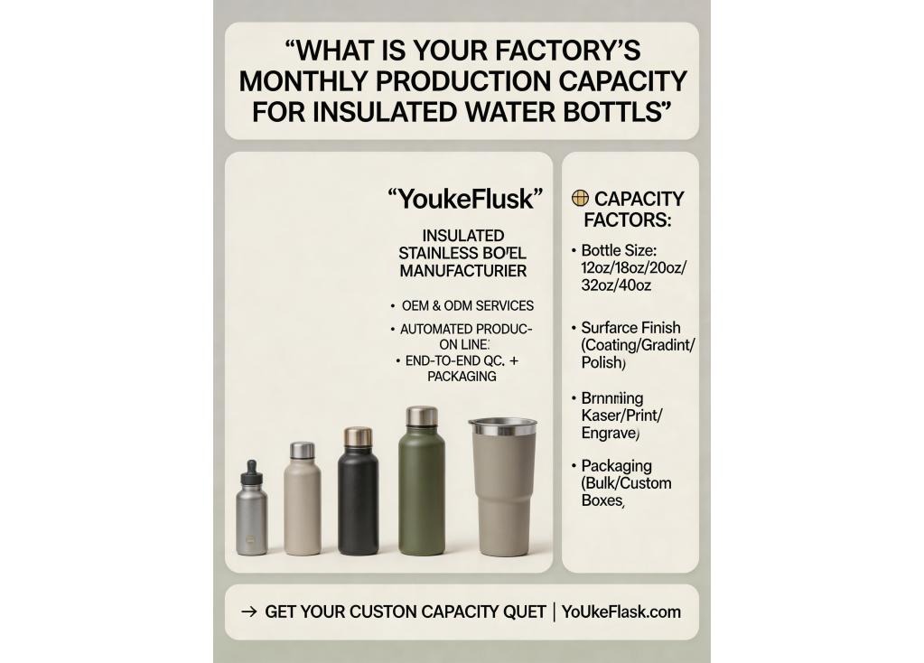 What is your factory's monthly production capacity for insulated water bottles?