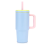 24 oz Leak-Proof Insulated Stainless Steel Water Tumbler Kids Modern Ceramic Cup Removable Silicone Straw Screw-On Lid Cups