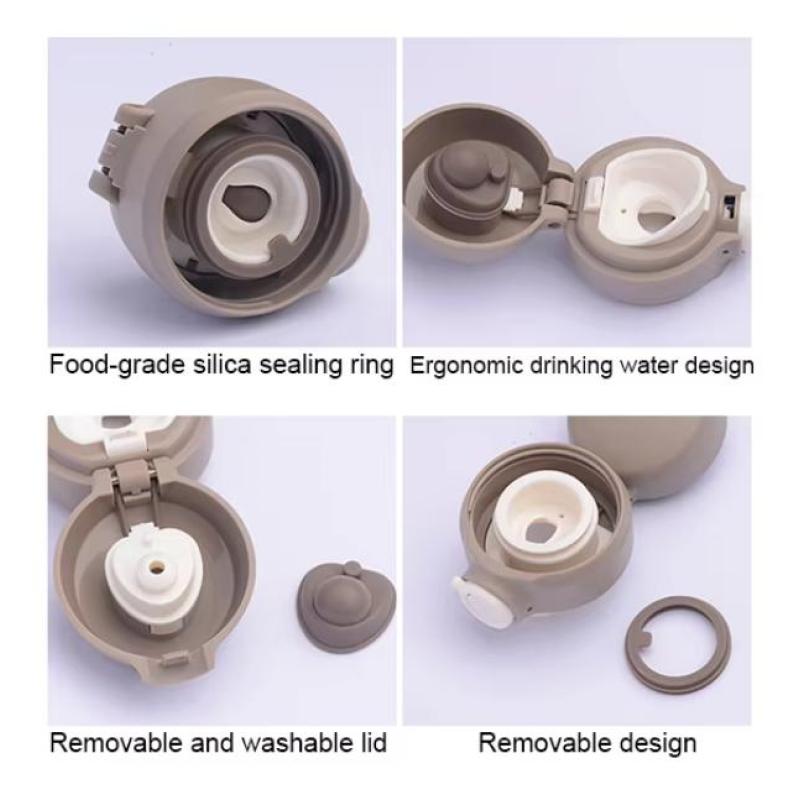 Portable Vacuum Bottle 480ml Lightweight 316 Stainless Steel  Material 24 Hours Single Hand ON Close