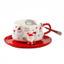 New Design Wholesale Christmas Mug Plate Sets Santa Coffee Cup Ceramic Mug with Saucer Christmas Gift
