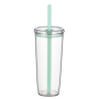 Wholesale Custom Logo Multi Color 590ml Single Wall Plastic Tumbler with Straw and Lid