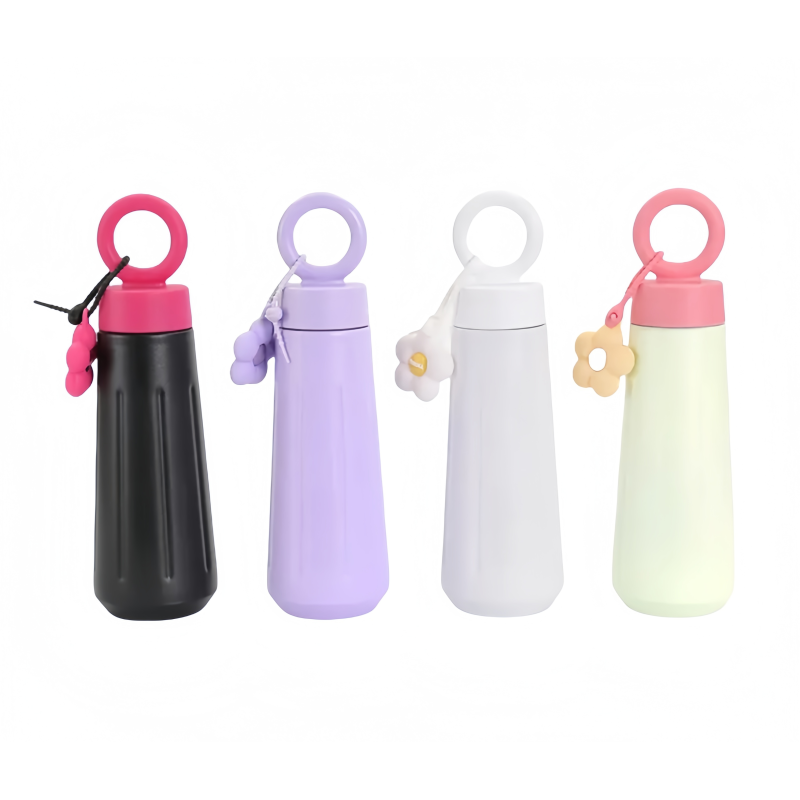 450ml Stainless Steel Travel Mug Reusable Double Wall Vacuum Insulated Cup Flasks Thermal With Rope Portable Handle