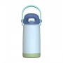 New Color Contrast Straw Children's Thermos Cup Customized 304 Stainless Steel Handle Bounce Cover Children's Water Cup