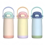 New Color Contrast Straw Children's Thermos Cup Customized 304 Stainless Steel Handle Bounce Cover Children's Water Cup