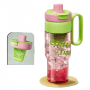 Cute Portable Straw Water Bottle Outdoor Sports Plastic Coffee Large Ice Cup 850ml Tritan Plastic Ice Water Bottle With Handle