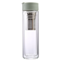 450ml Portable Office High Borosilicate Glass Tumbler Double Wall Glass Cups With Tea Infuser