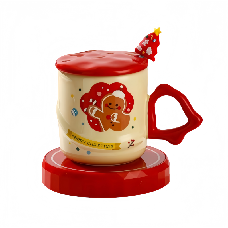 Reusable Creative Cute Ceramic Cup High Beauty 3D Christmas Mug Gift Lid With Spoon Sublimation Custom