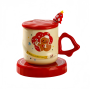 Reusable Creative Cute Ceramic Cup High Beauty 3D Christmas Mug Gift Lid With Spoon Sublimation Custom