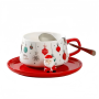New Design Wholesale Christmas Mug Plate Sets Santa Coffee Cup Ceramic Mug with Saucer Christmas Gift