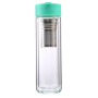 450ml Portable Office High Borosilicate Glass Tumbler Double Wall Glass Cups With Tea Infuser