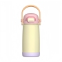 New Color Contrast Straw Children's Thermos Cup Customized 304 Stainless Steel Handle Bounce Cover Children's Water Cup