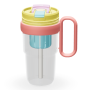 Custom Logo Cute Printing Child Drinking BPA Free Children Plastic Kids Water Bottle with Straw for Kid School Travel