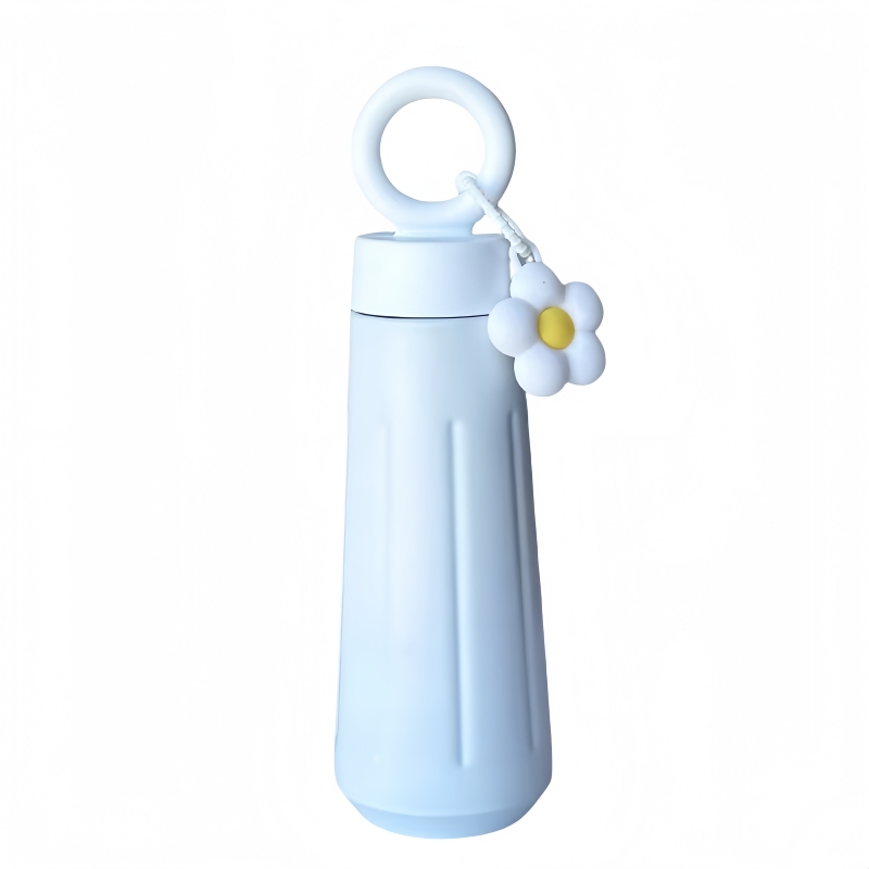 450ml Stainless Steel Travel Mug Reusable Double Wall Vacuum Insulated Cup Flasks Thermal With Rope Portable Handle