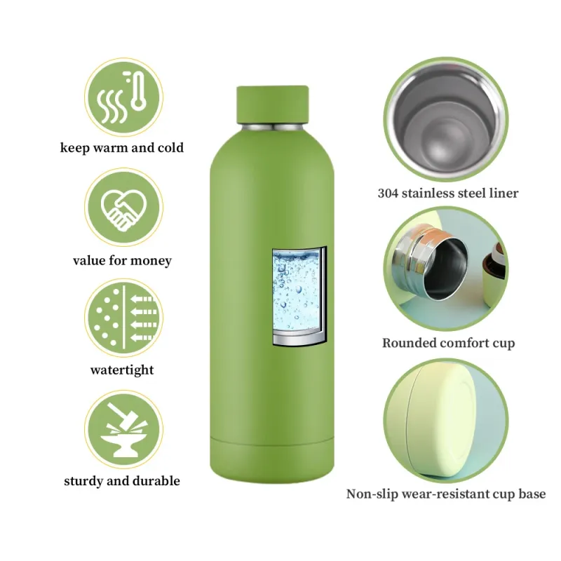 Stainless Steel Small Mouth Water Bottle Outdoor Sports Travel Drink Thermos Bottles