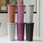 Bling 500ml & 750ml Tumbler Double Wall Insulated Stainless Steel Travel Mug with Lid Straw Vacuum Rhinestone Tumbler for Coffee