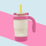 New Design Powder Coated Children Water Bottle Stainless Steel 14oz Tumbler with Handle