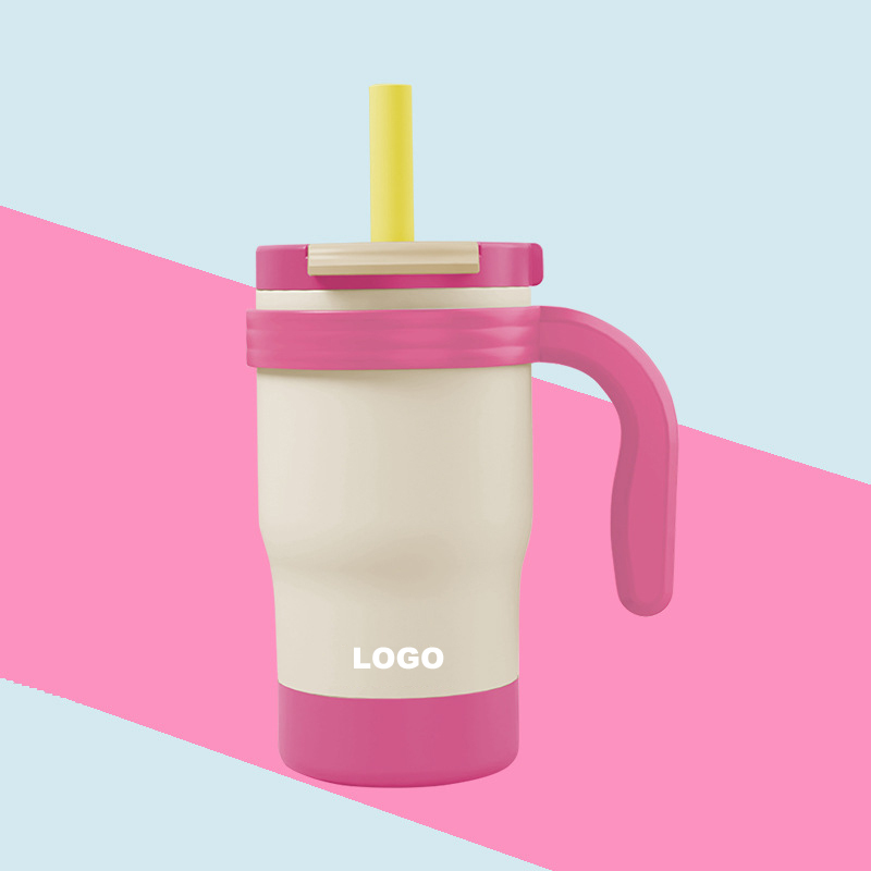 New Design Powder Coated Children Water Bottle Stainless Steel 14oz Tumbler with Handle