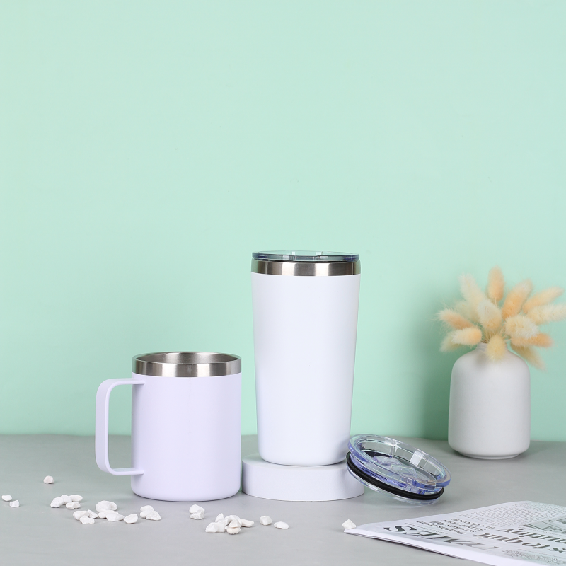 Customized High Quality Thermos Mug Set White High Quality Stainless Steel Mug Set