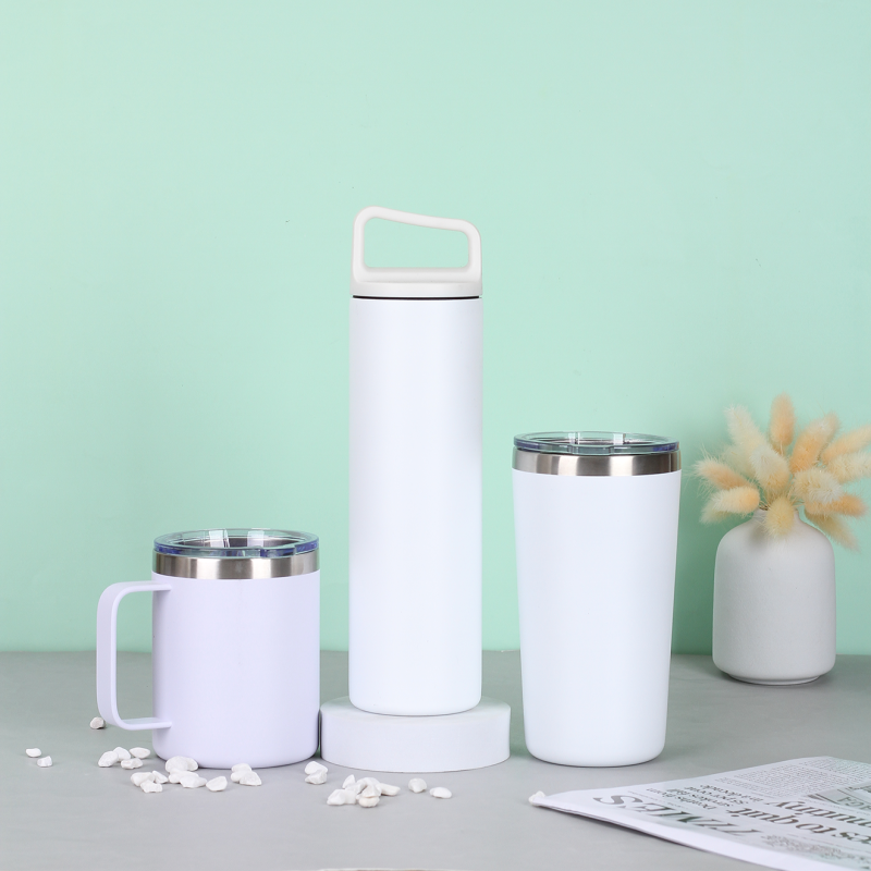 Customized High Quality Thermos Mug Set White High Quality Stainless Steel Mug Set