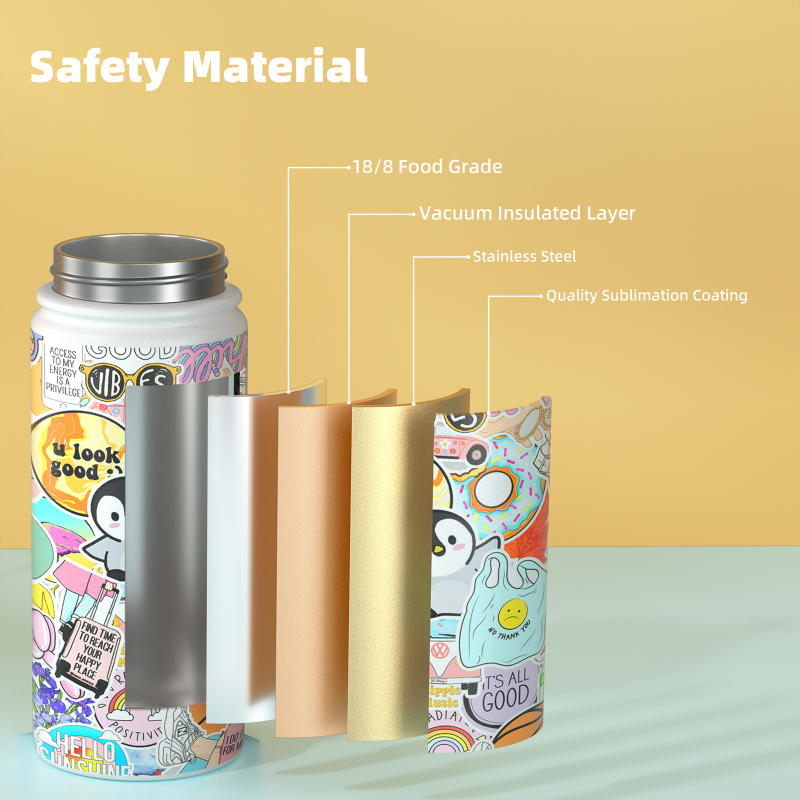 Factory-Made 12oz/350ml Children's Stainless Steel Insulated Sippy Water Bottle With Flip Top Vacuum Flask for Kids' Drinks/Mug