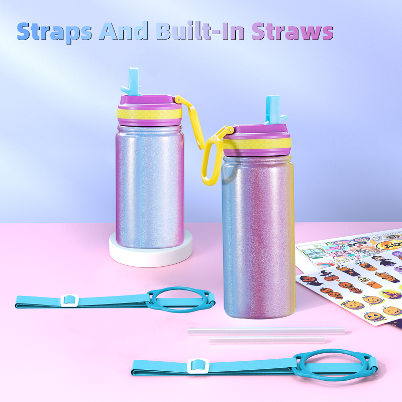 Factory-Made 12oz/350ml Children's Stainless Steel Insulated Sippy Water Bottle With Flip Top Vacuum Flask for Kids' Drinks/Mug