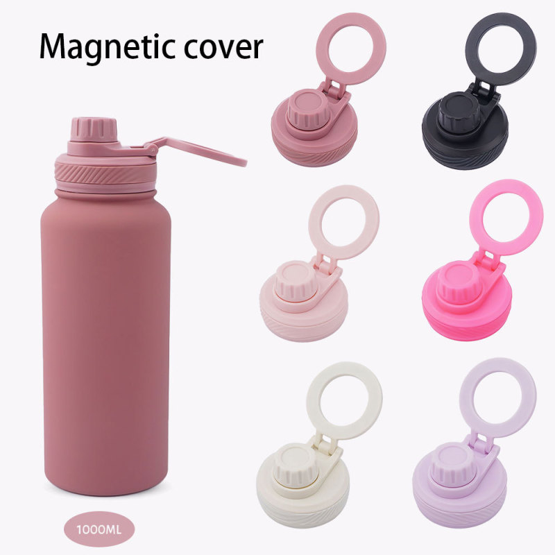 New Arrivals 32oz Double Wall 304 Stainless Steel Thermos Vacuum Flask with Magnetic Phone Holder Lid