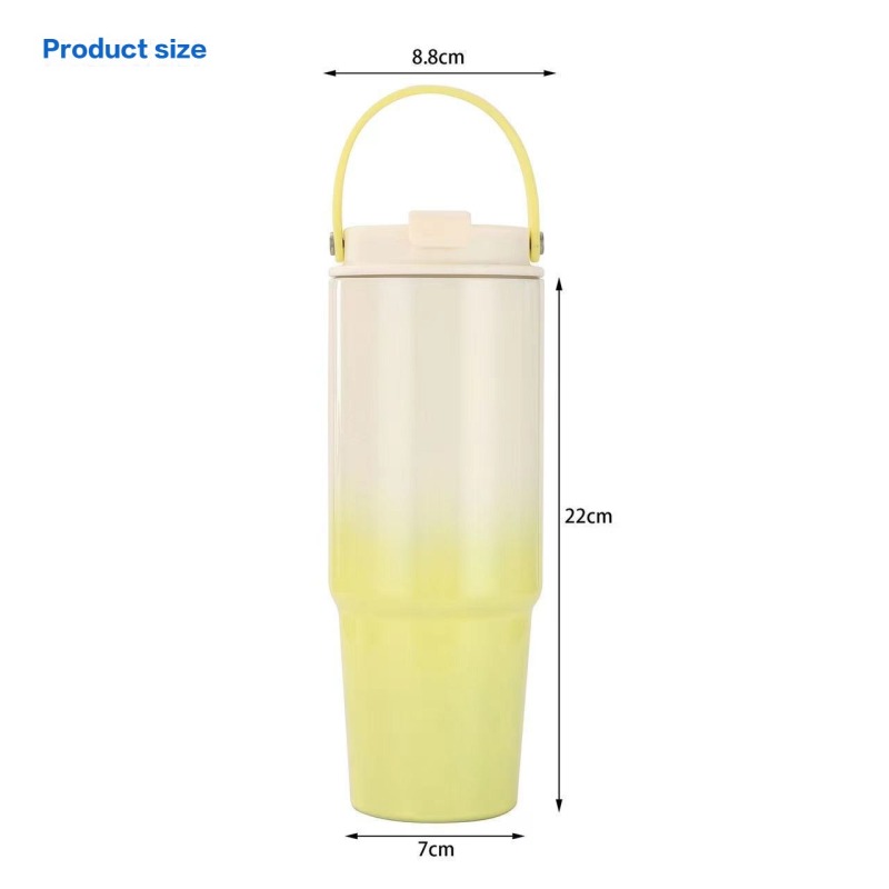 NEW 30oz Gradient Colors Custom Rainbow Paint Thermal Insulated Stainless Steel Travel Cup 30oz Tumbler with Handle