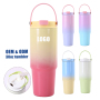 NEW 30oz Gradient Colors Custom Rainbow Paint Thermal Insulated Stainless Steel Travel Cup 30oz Tumbler with Handle