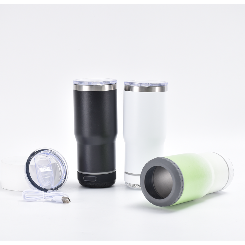 Popular 16oz Bluetooth Thermos Mug Large Capacity Stainless Steel Vacuum Mug with Mini Speaker