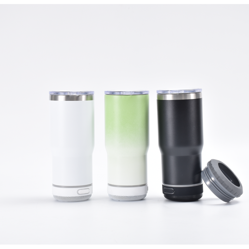Popular 16oz Bluetooth Thermos Mug Large Capacity Stainless Steel Vacuum Mug with Mini Speaker