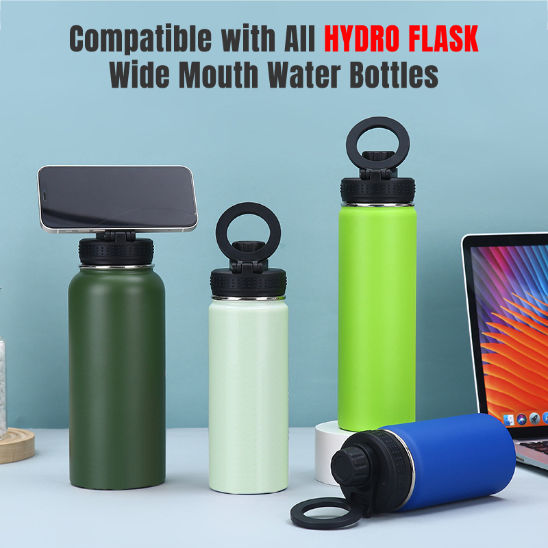 GYM Magnetic Lid Water Bottle Phone Holder Custom Logo Thermos Vacuum Flasks Sports Mag Safe Water Bottle with Magnetic Lid Men