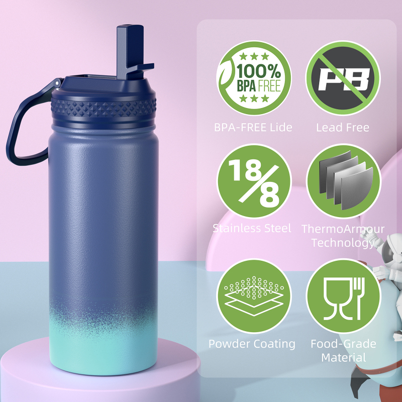 Wholesale Personalized 16oz Thermos Mug Long-lasting Insulated Stainless Steel Water Cup