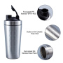 Stainless Steel Portable  Nutrition Fitness Sports Protein Shaker with Volume Marking Shaker Bottle Gym