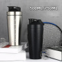 Stainless Steel Portable  Nutrition Fitness Sports Protein Shaker with Volume Marking Shaker Bottle Gym