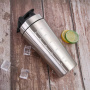 Stainless Steel Portable  Nutrition Fitness Sports Protein Shaker with Volume Marking Shaker Bottle Gym