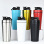 Stainless Steel Portable  Nutrition Fitness Sports Protein Shaker with Volume Marking Shaker Bottle Gym
