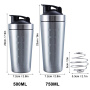 Stainless Steel Portable  Nutrition Fitness Sports Protein Shaker with Volume Marking Shaker Bottle Gym