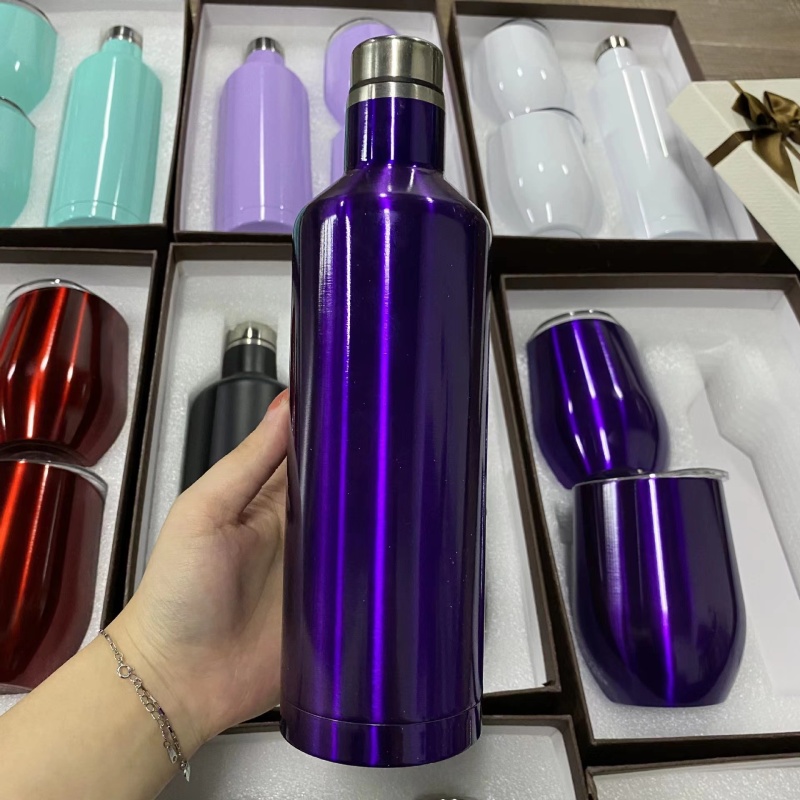 High Quality Commercial Custom Gift Mark 304 Stainless Steel Vacuum Insulated Wine Bottle Egg Cup Set Gift Box