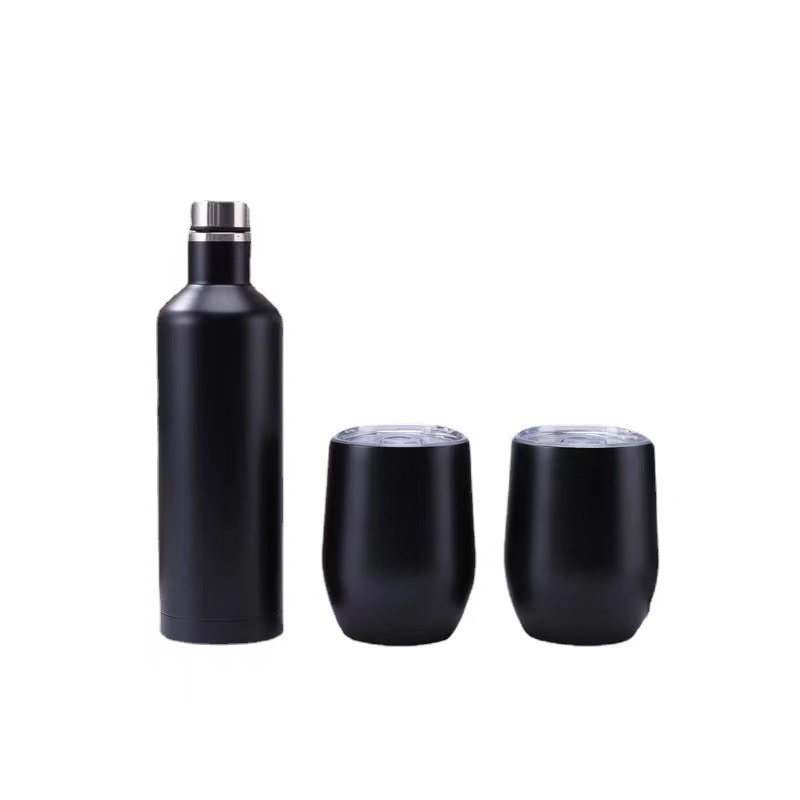 High Quality Commercial Custom Gift Mark 304 Stainless Steel Vacuum Insulated Wine Bottle Egg Cup Set Gift Box