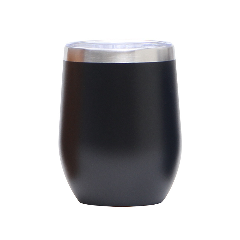 Factory Wholesale Insulated Reusable 12oz American Style Wine Tumbler Cup Customized Stainless Steel With Lid Coffee Wine Travel