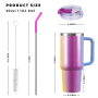 Wholesale New Purple 40oz Double Wall Thermos Mug Large Capacity Mug With Straw and Handle