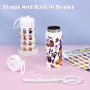 Kids Insulated Stainless Steel Water Bottle With Lid, 12 oz Patterned Thermos Mug