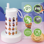 Kids Insulated Stainless Steel Water Bottle With Lid, 12 oz Patterned Thermos Mug
