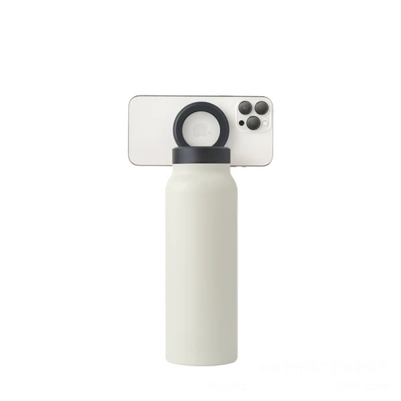 New Model 700ml Stainless Steel 24oz Magnetic Lid Water Bottle Phone Holder Thermos Double Wall Vacuum Customized Wholesale Mug