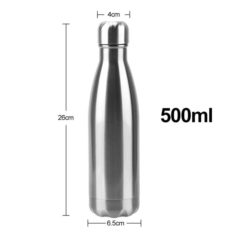 Classic 17oz 500ml Cola Shaped Stainless Steel Insulated Hot Water Bottle Keeps Water Cold for 24 Hours