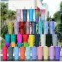 Double Wall 700ml 710ml 24oz Luminous Glowing Plastic Durian Tumbler Durian Cup No logo With Straw