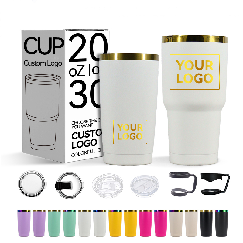 Wholesale Custom Double-Layer Insulated Stainless Steel Coffee Travel Mugs 20oz & 30oz Capacity