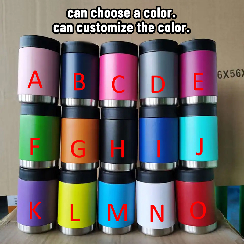 4 in 1 Insulated Slim Can Cooler 12 OZ Cans and Beer Coozies Stainless Steel 14oz Can Holder Double Walled with Opener Corkscrew