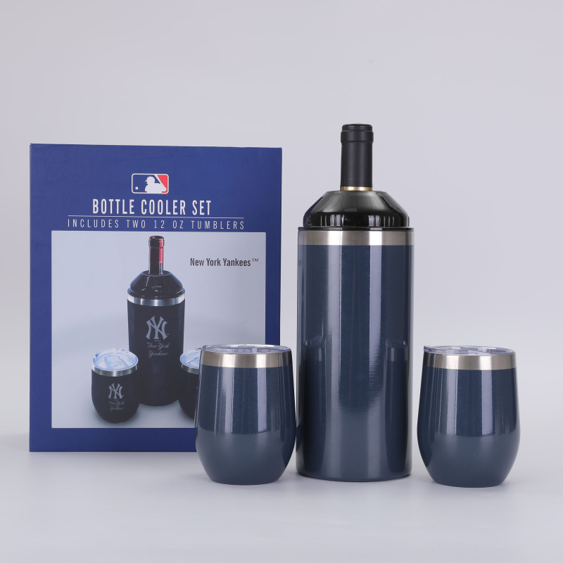 Custom Luxury Red Wine Jar Set Stainless Steel Wine Bottle Wine Glass Set With Gift Box