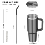 Wholesale 40 oz Stainless Steel Travel Mug Double Wall Vacuum Custom Logo Outdoor Coffee Tumbler Handle Straw Hot American